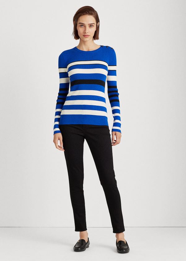 Women's Ralph Lauren Ribbed Cotton-Blend Sweater | 042693ZSL